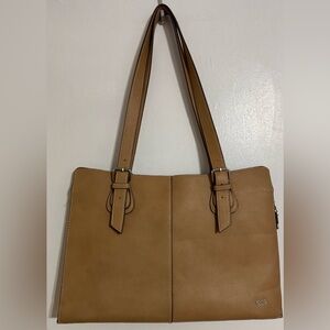 Roots Women's Tan Shoulder Tote with Buckle-Strap *See Description*